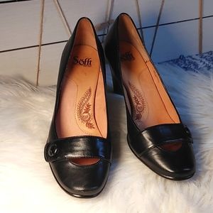 Sofft Black Leather High Heels